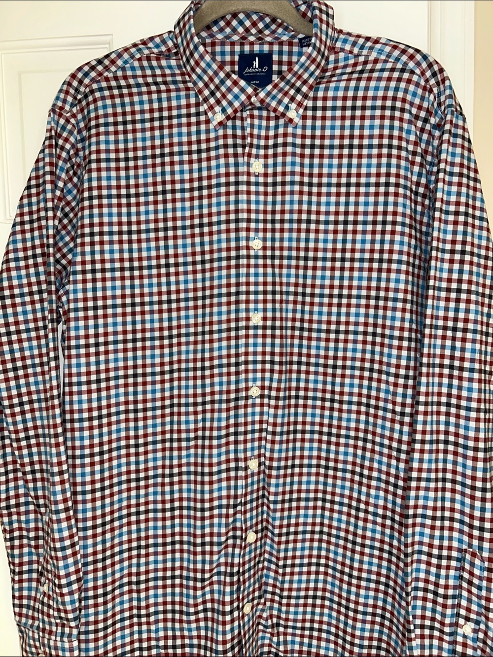 Johnnie-O Red and Blue Check Button-Down Shirt